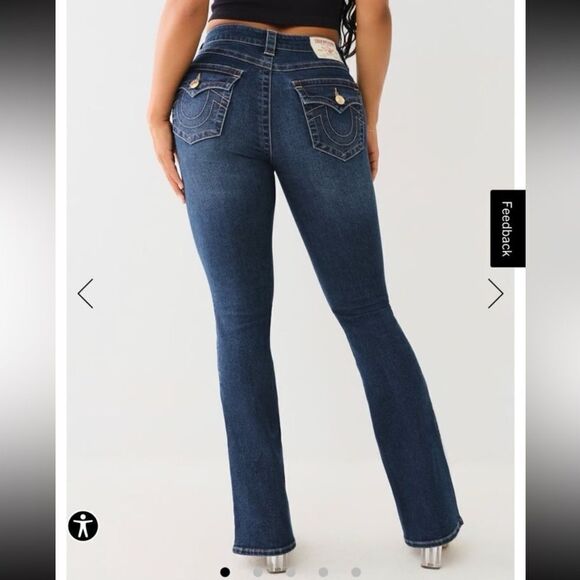 True Religious Becky Dark Wash Jeans Size 28 - Picture 1 of 13